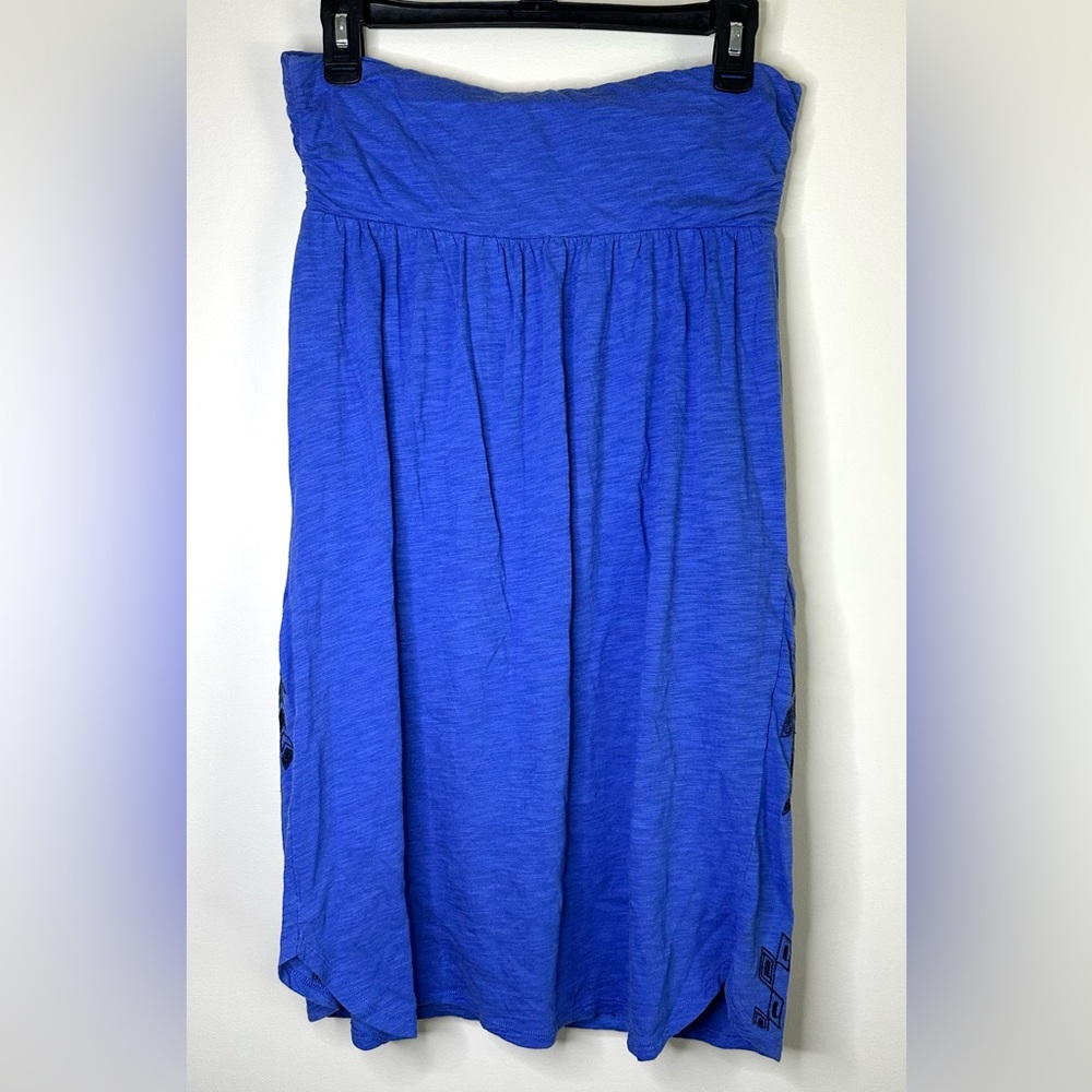 Express Strapless Aztec Embroidered Blue Dress with Pockets - Size M - Picture 5 of 7